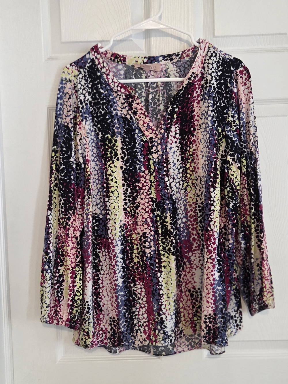 Philosophy Multicolor Printed V-Neck Long Sleeve Top